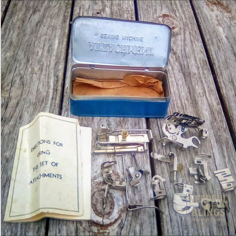 Universal 1950s Sewing Machine Attachment Set w/ Manual - Picture 2 of 8